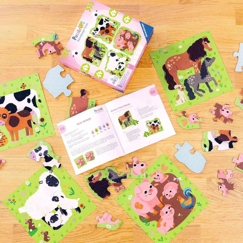 Ravensburger PuzzleUP! 4 dėlionės „Ūkio gyvūnai“, nuo 2 m.