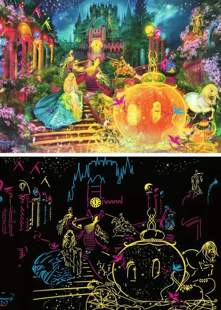 Ravensburger tamsoje šviečianti dėlionė „Disney Pelenė“, 100 XXL det., nuo 6 m.