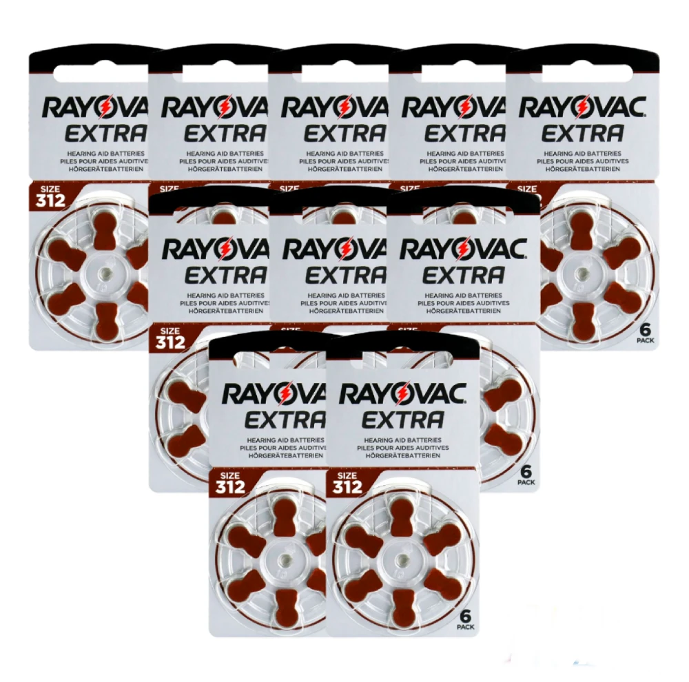 Elementai Klausos Aparatui Rayovac Extra Advance 312 PR41 6vnt