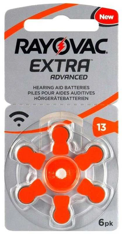 Rayovac Extra Advanced 13 klausos aparatų baterijos, 60 vnt.