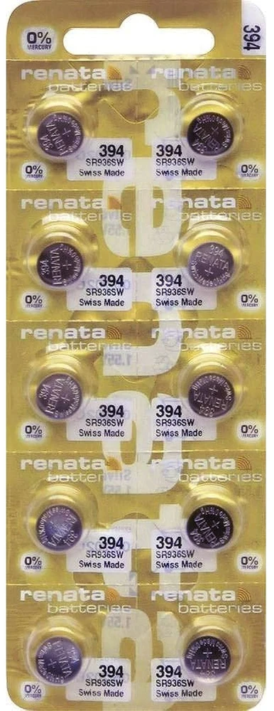 Renata 394 (SR936SW) sidabro oksido laikrodžių baterijos, 10 vnt.
