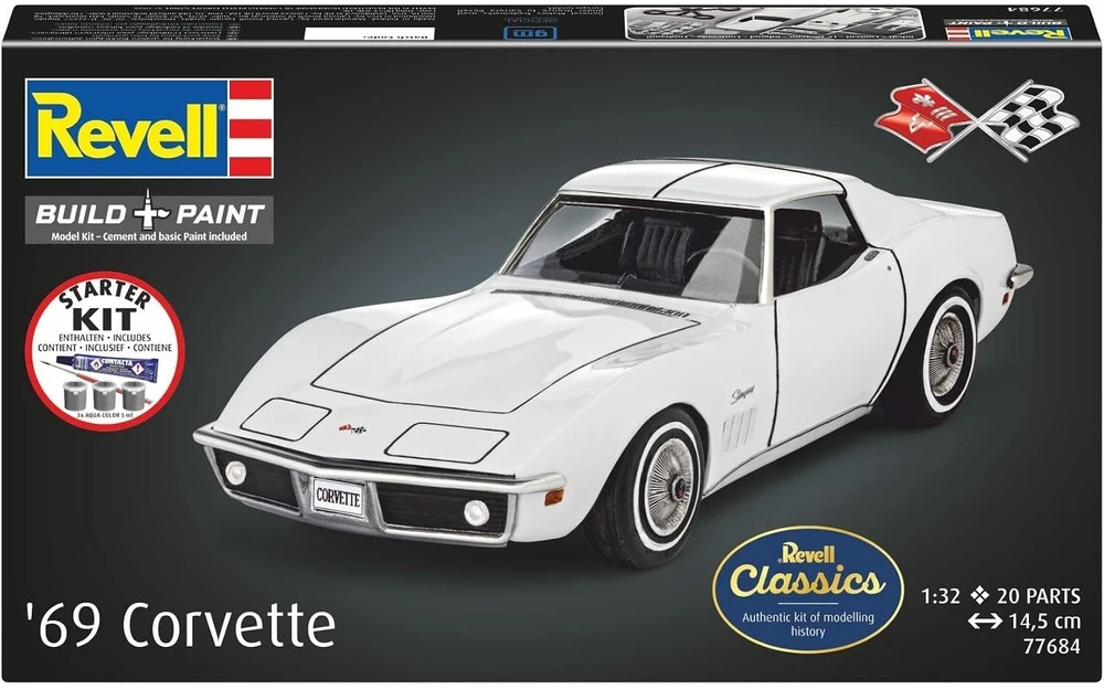 Revell 1969 Chevrolet Corvette Stingray surenkamo modelio dovanų rinkinys 1:32