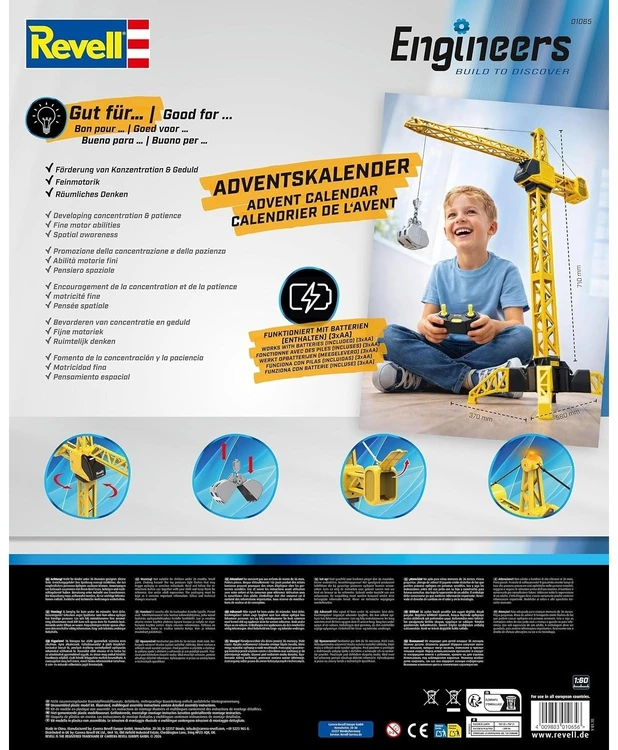 Revell advento kalendorius Engineers „Ultra Crane“ – surenkamas kranas 01065
