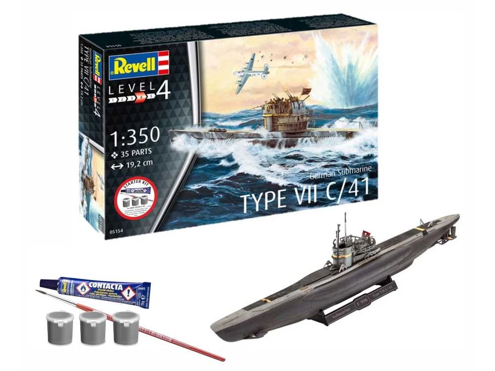 Revell vokiečių povandeninis laivas Type VII C/41 rinkinys 1/350