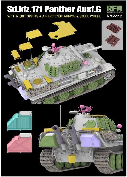RFM Rye Field Panther G tanko modelis 1/35 su naktiniais taikikliais