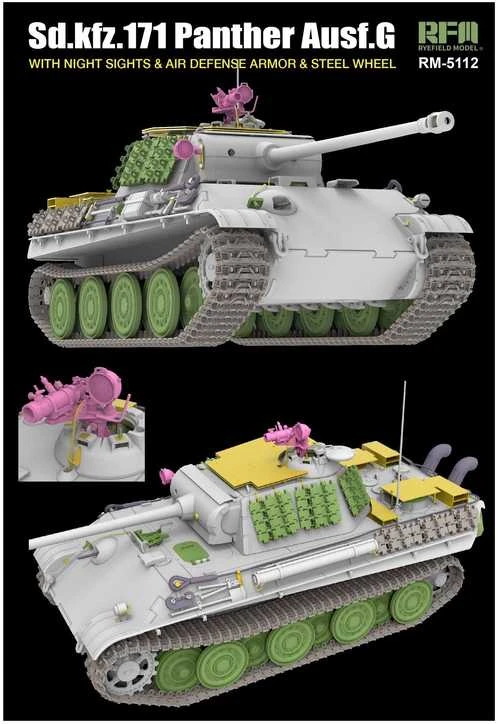 RFM Rye Field Panther G tanko modelis 1/35 su naktiniais taikikliais