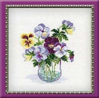 RIOLIS – Create It Yourself – Siuvinėjimo rinkinys „Našlaitės“ 835 (20x20 cm)