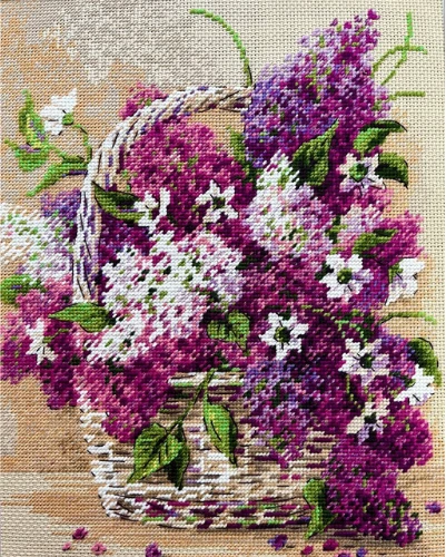 Riolis Siuvinėjimo kryželiu rinkinys „Alyvų krepšelis“ 24 x 30 cm