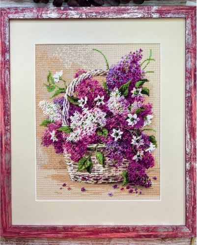 Riolis Siuvinėjimo kryželiu rinkinys „Alyvų krepšelis“ 24 x 30 cm