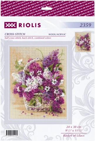 Riolis Siuvinėjimo kryželiu rinkinys „Alyvų krepšelis“ 24 x 30 cm