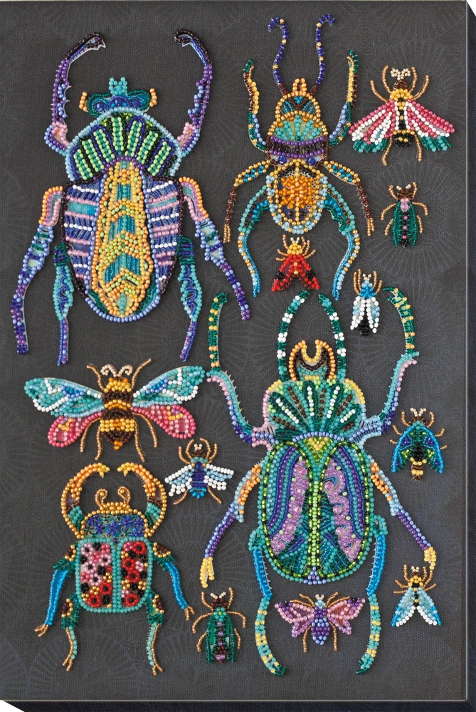 Abris Art Karoliukų siuvinėjimo rinkinys „Vabalai“ – 30 spalvų, 24×33 cm