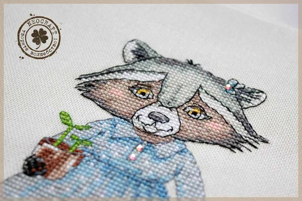 Sodininkė – Siuvinėjimo kryželiu rinkinys NeoCraft, Zweigart, 11x15 cm