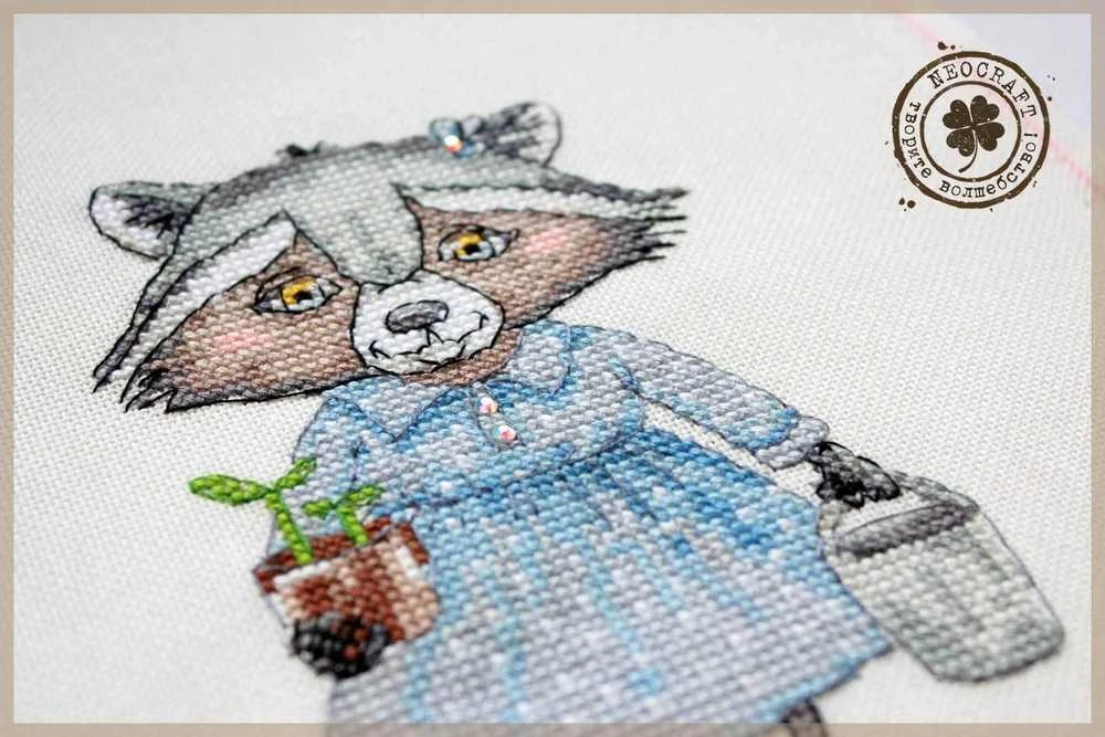 Sodininkė – Siuvinėjimo kryželiu rinkinys NeoCraft, Zweigart, 11x15 cm
