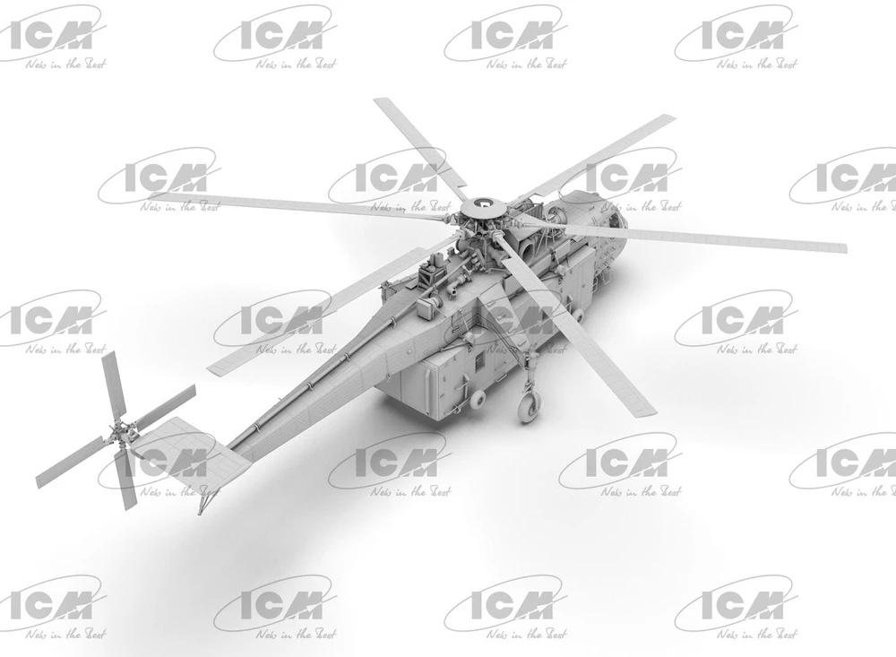 Sraigtasparnio modelis Sikorsky S-64E Skycrane su konteineriu 1/35 ICM 53059