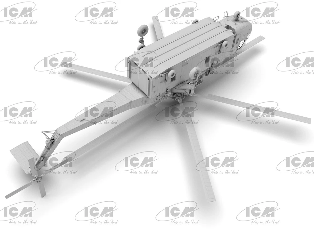 Sraigtasparnio modelis Sikorsky S-64E Skycrane su konteineriu 1/35 ICM 53059