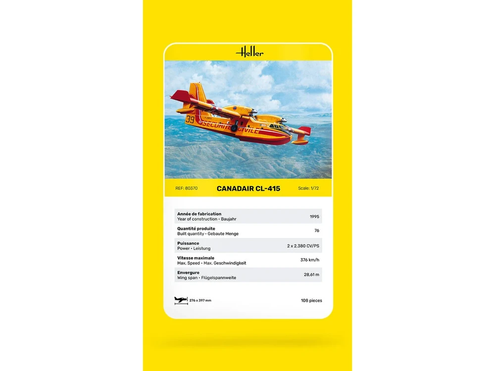 Surenkamas lėktuvo modelis Canadair CL-415 1/72 Heller 80370