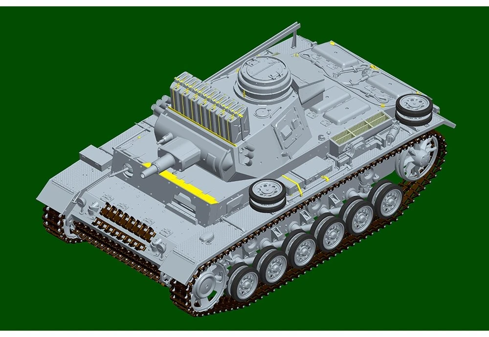 Surenkamas tanko modelis Pz.Kpfw.III Ausf.N Tunisas 1/16 Trumpeter 00957