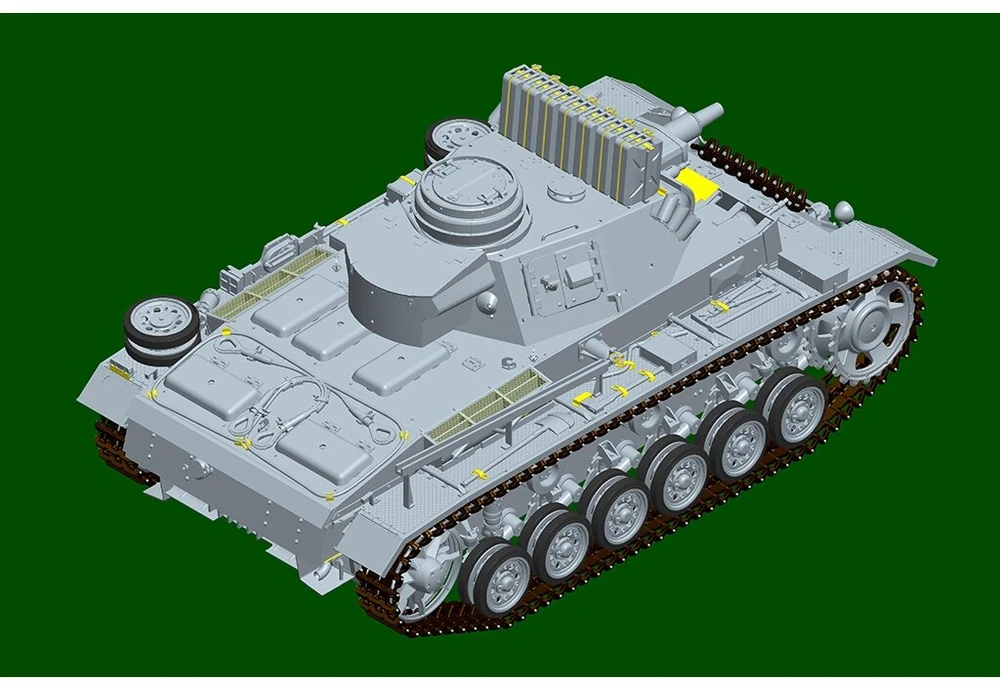 Surenkamas tanko modelis Pz.Kpfw.III Ausf.N Tunisas 1/16 Trumpeter 00957