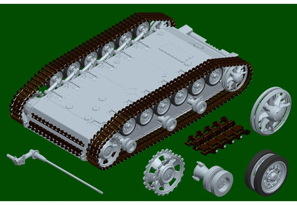 Surenkamas tanko modelis Pz.Kpfw.III Ausf.N Tunisas 1/16 Trumpeter 00957