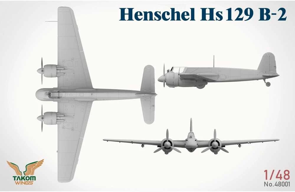 Takom Henschel Hs 129 B-2 lėktuvo modelis 1/48 su interjeru