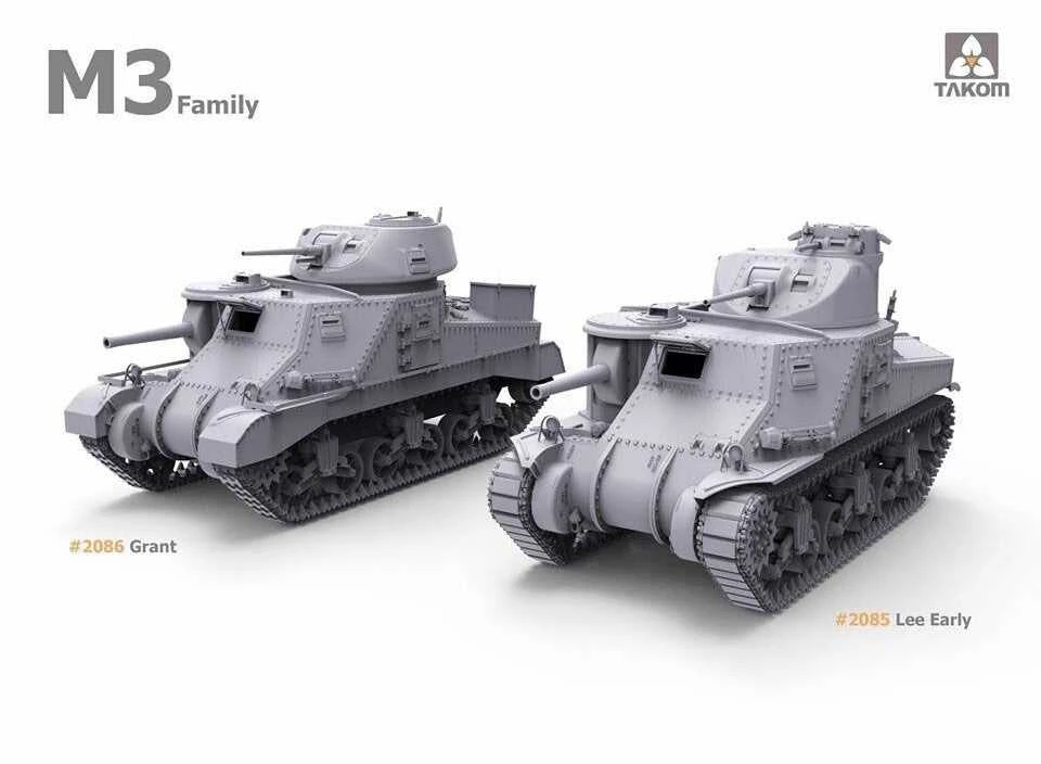 Takom M3 Lee JAV vidutinis tankas 1/35 plastikinis surinkimo rinkinys