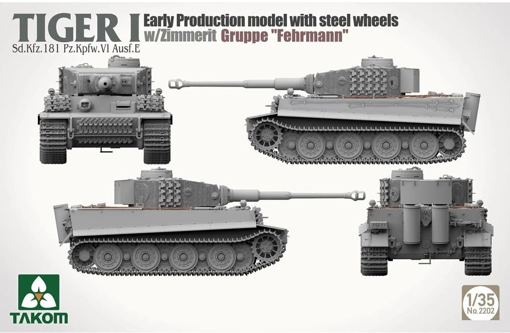 Takom Tiger I ankstyvos gamybos plastikinis modelis su zimmeritu
