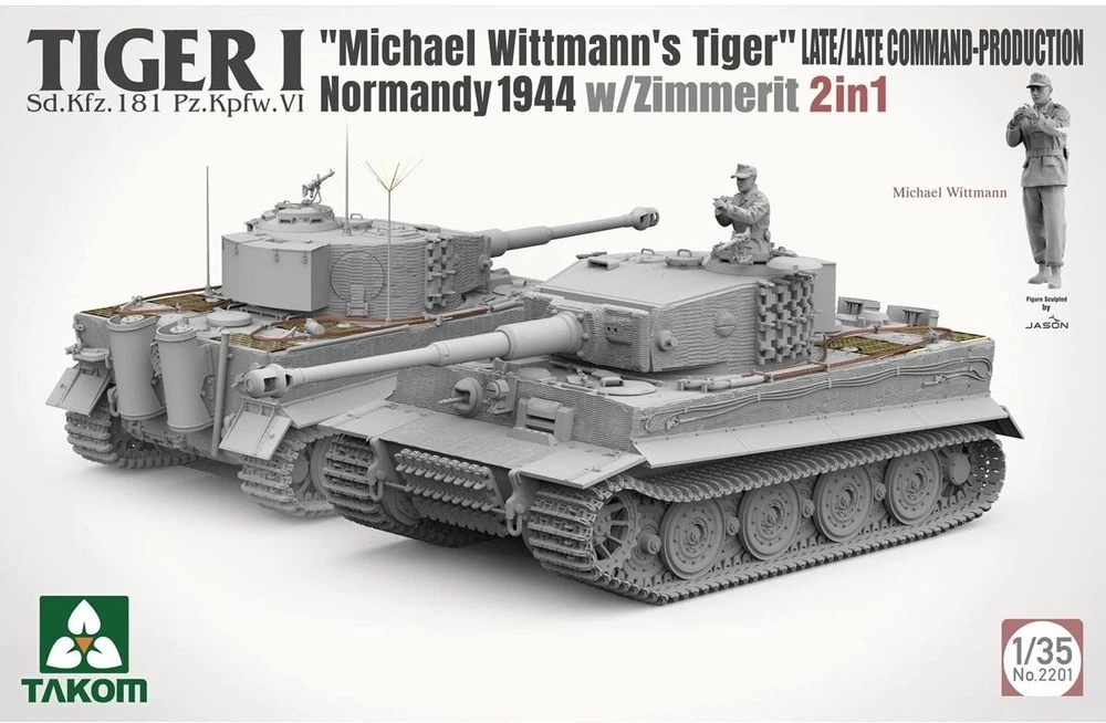 Takom Tiger I vėlyvasis tanko modelis 1/35, Normandija 1944, su Zimmerit