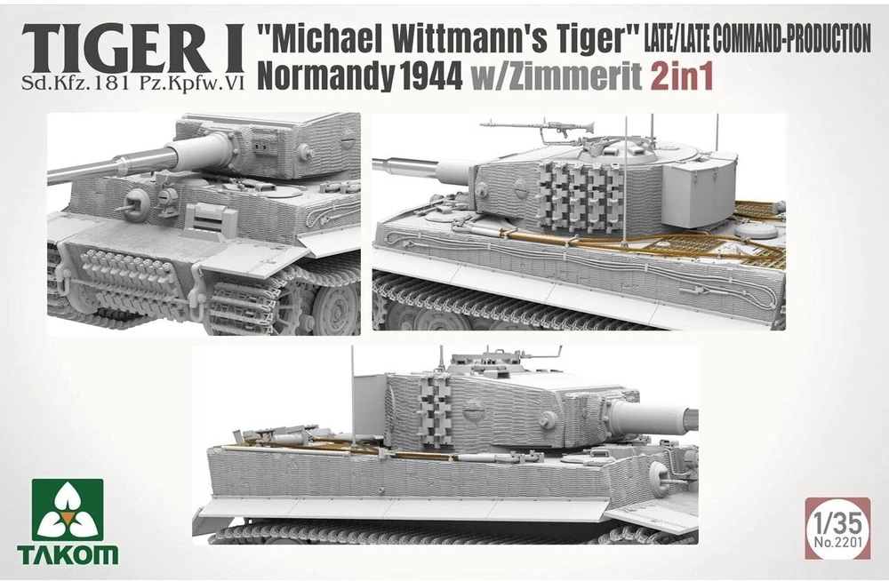 Takom Tiger I vėlyvasis tanko modelis 1/35, Normandija 1944, su Zimmerit