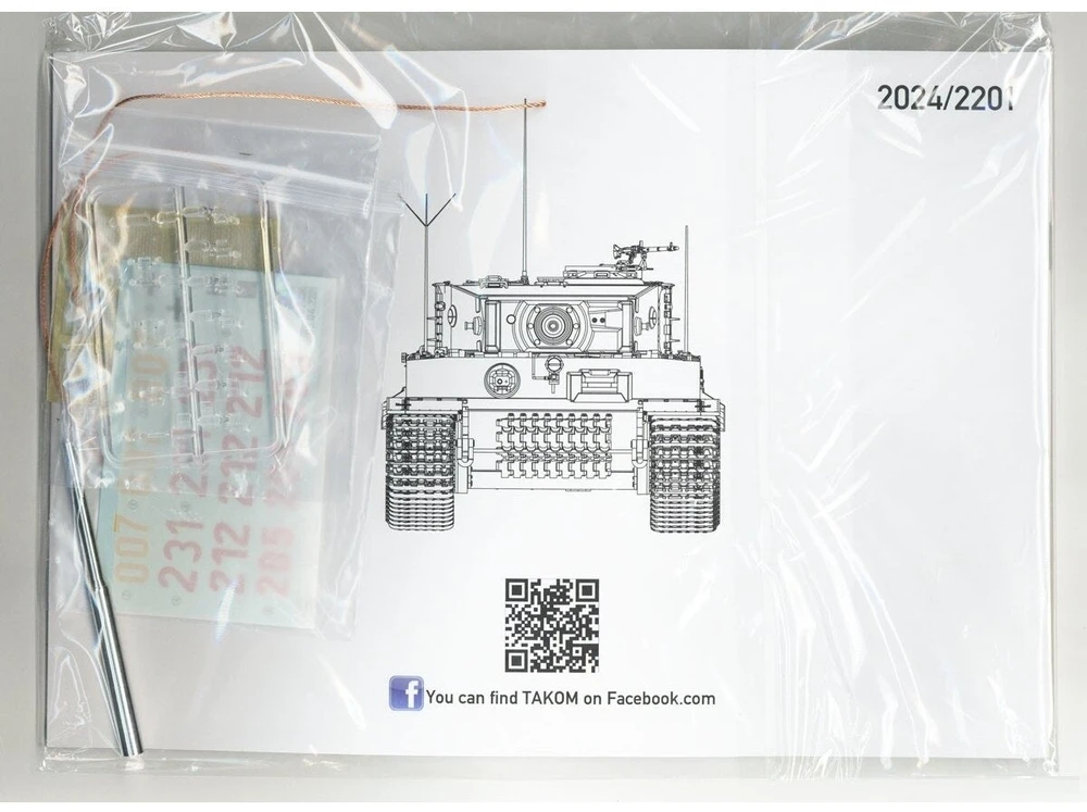 Takom Tiger I vėlyvasis tanko modelis 1/35, Normandija 1944, su Zimmerit