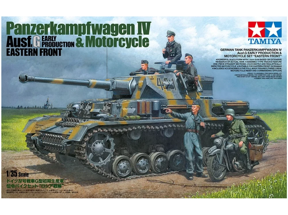 Tamiya – Panzerkampfwagen IV Ausf G. Ankstyvoji gamyba ir motociklų rytinis frontas, 1/35, 25209