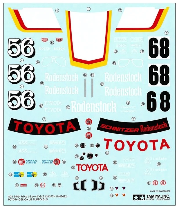 Tamiya Toyota Celica LB Turbo Gr.5 surenkamas automobilio modelis 1/24 24377