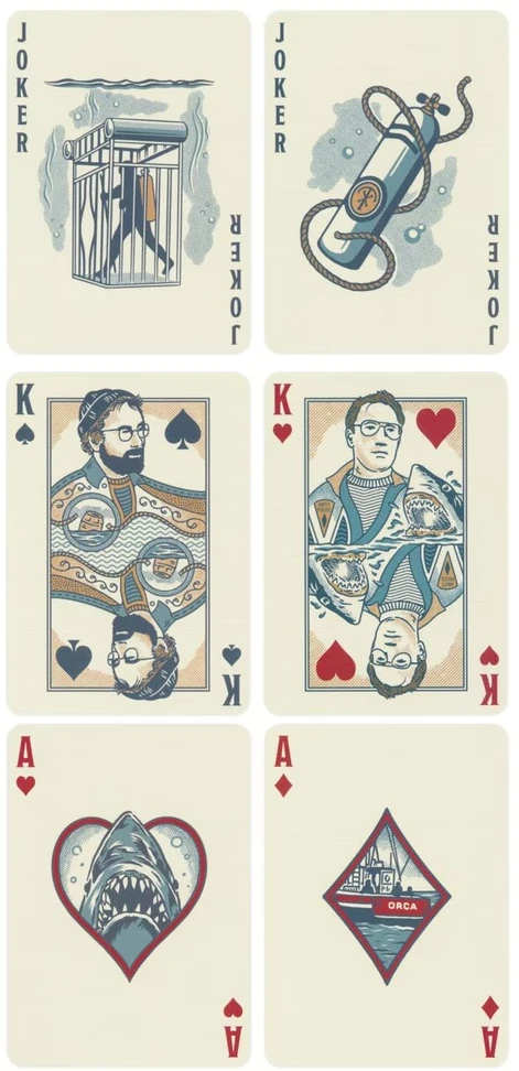 Theory 11 Theory11 JAWS žaidimo kortos – kolekcinė kaladė filmo gerbėjams