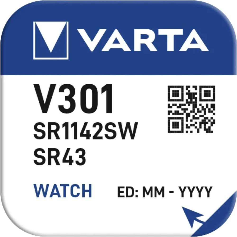 Varta 301 sidabro oksido laikrodžių baterijos 1.55V, 10 vnt.