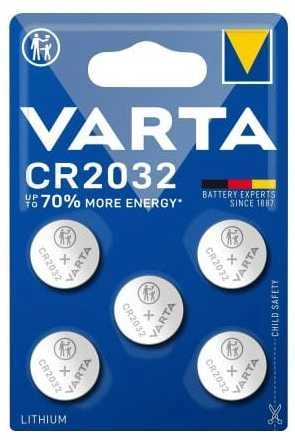 Varta CR2032 3V ličio monetinės baterijos, rinkinys 5 vnt.