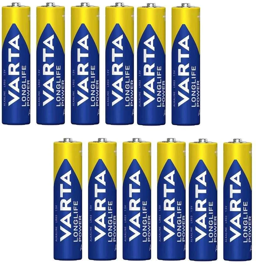 Varta Longlife Power AAA šarminės baterijos 1,5 V, 12 vnt.