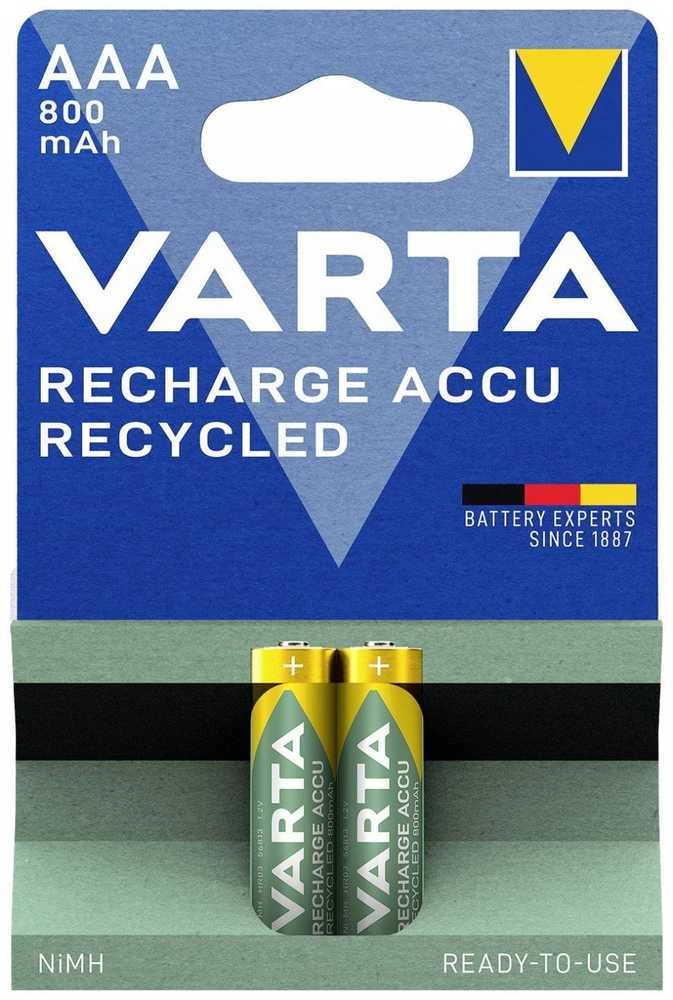 Varta Recycled AAA įkraunamos baterijos 800 mAh, 2 vnt.