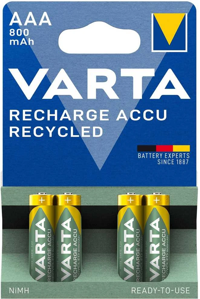Varta Recycled AAA įkraunamos baterijos 800 mAh, 4 vnt.