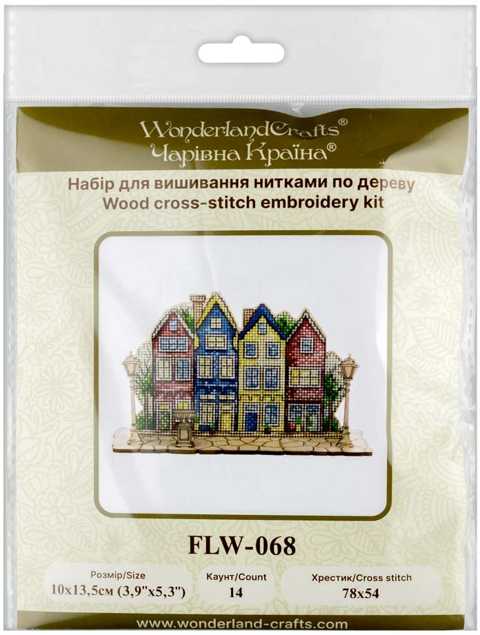 Wonderland Crafts Medinis kryželiu siuvinėjimo rinkinys „Vakaro šviesos“ su stovu 13,5×10 cm