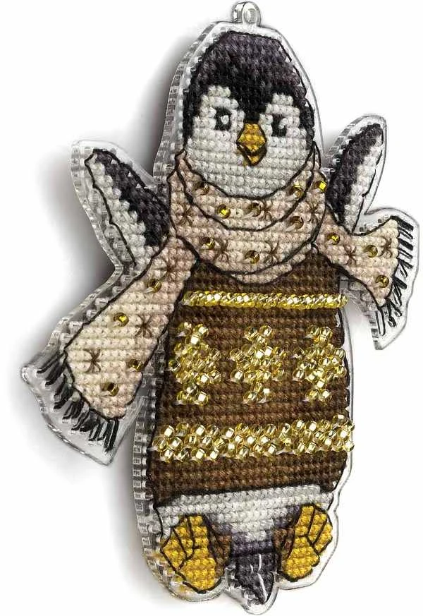 Wonderland Crafts Siuvinėjimo kryželiu rinkinys ant plastiko – Kalėdinis žaisliukas eglutei