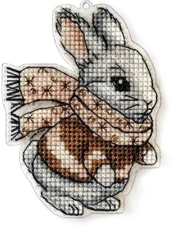 Wonderland Crafts Siuvinėjimo kryželiu rinkinys ant plastiko – Kalėdinis eglutės žaisliukas