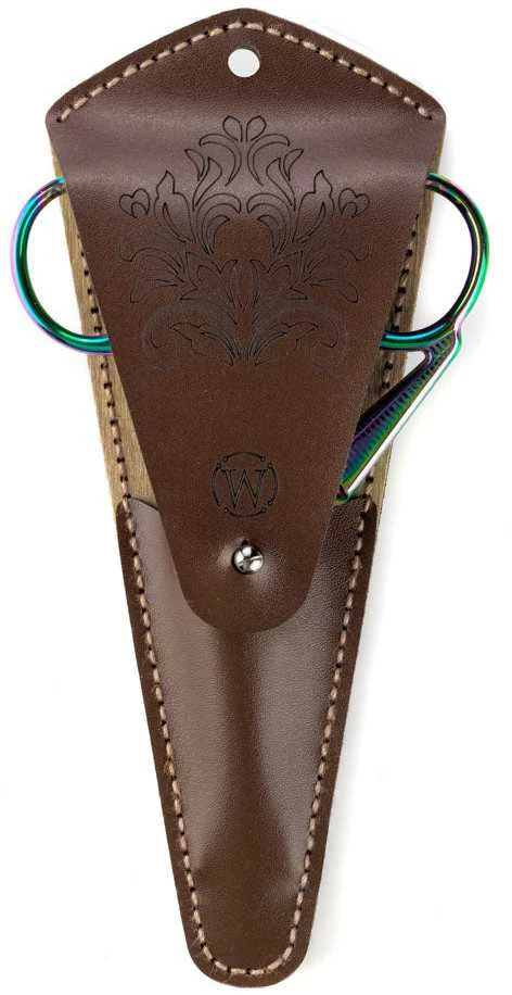 Wonderland Crafts Žirklių dėklo siuvinėjimo rinkinys „Irisai“, dirbtinė oda 10–13 cm