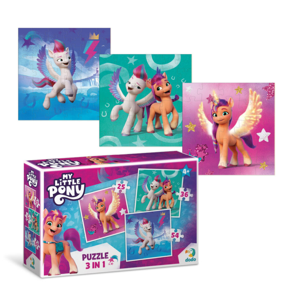 Dodo Dėlionė 3in1 "MY LITTLE PONY" 3 DĖLIONĖS VIENAME SPALVINGOS DĖLIONĖS