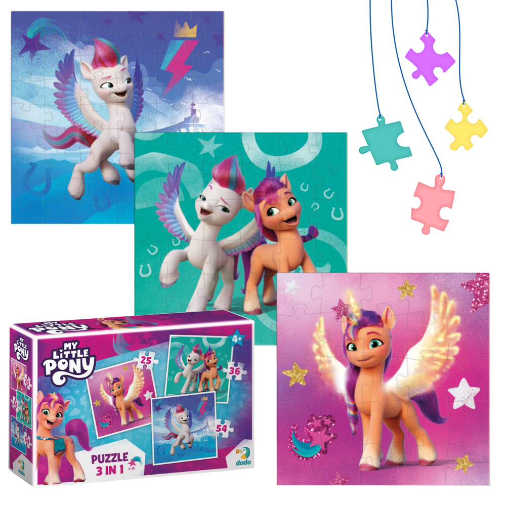 Dodo Dėlionė 3in1 "MY LITTLE PONY" 3 DĖLIONĖS VIENAME SPALVINGOS DĖLIONĖS