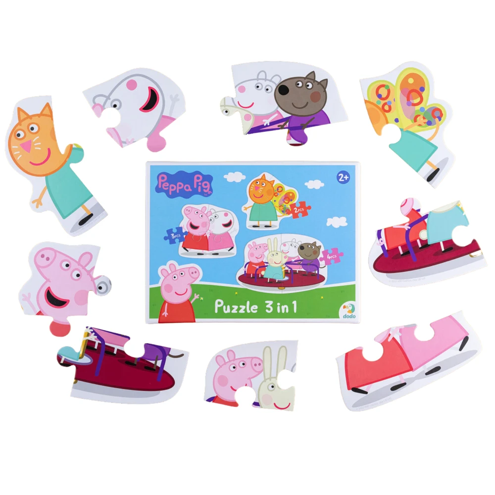 Dodo Dėlionė 3in1 "PEPPA PIG" PEPPA PIG 3 DĖLĖS VIENOJE PAKUOTĖJE