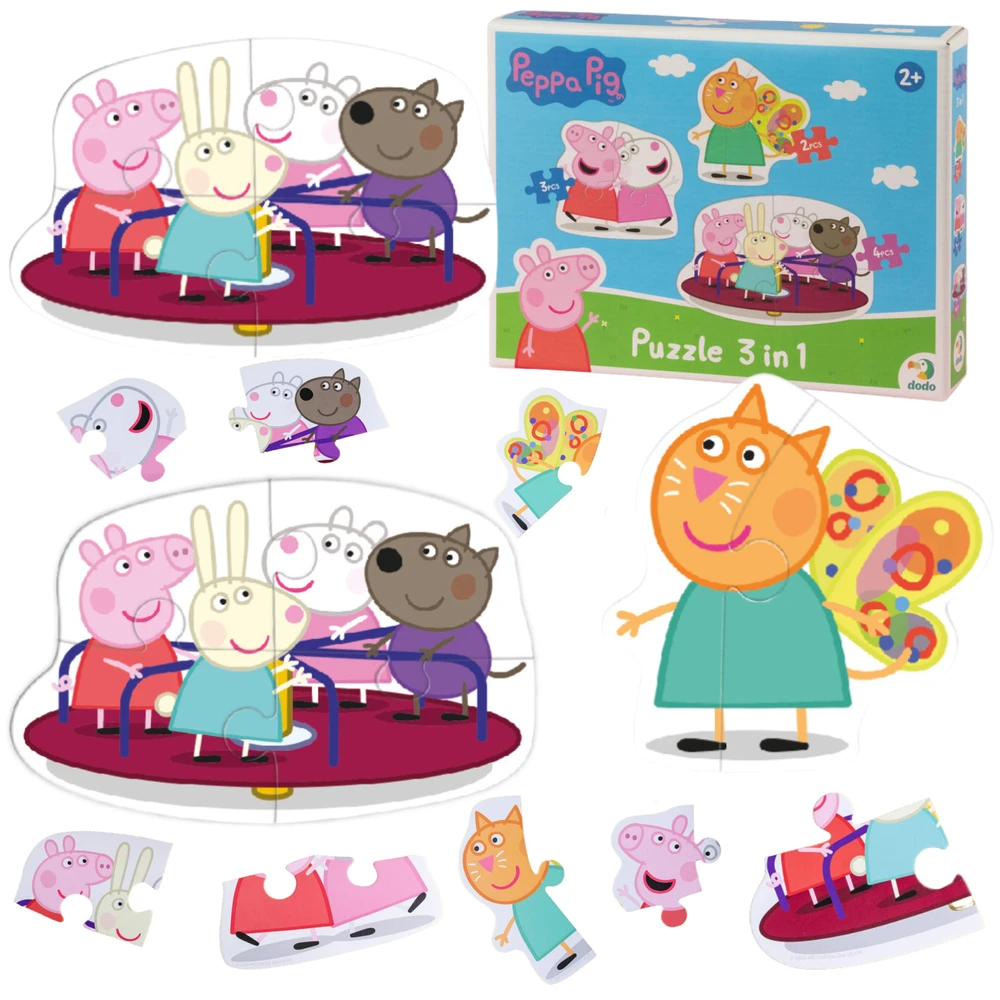 Dodo Dėlionė 3in1 "PEPPA PIG" PEPPA PIG 3 DĖLĖS VIENOJE PAKUOTĖJE