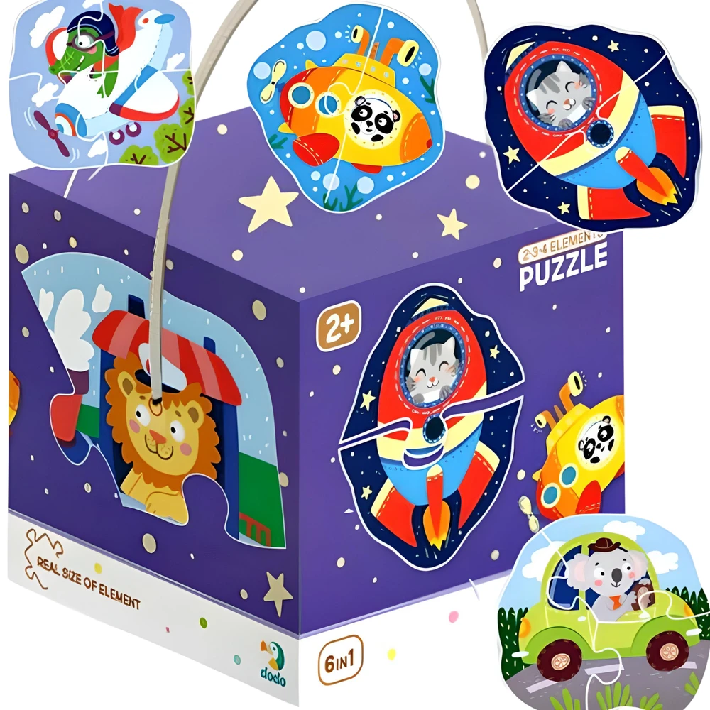 DODO dėlionių rinkinys Transportas, 8 dėlionės 2-4 dalių D, 300154
