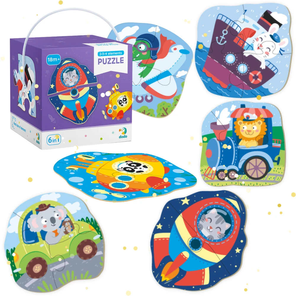 DODO dėlionių rinkinys Transportas, 8 dėlionės 2-4 dalių D, 300154