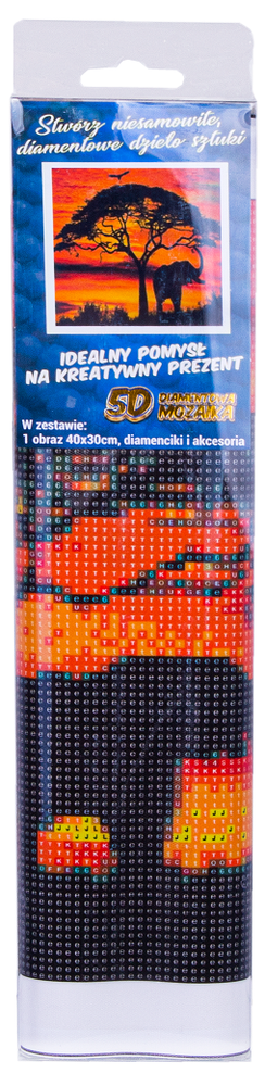 Norimpex Deimantinio siuvinėjimo mozaika 5D paveikslas dramblys saulėlydis