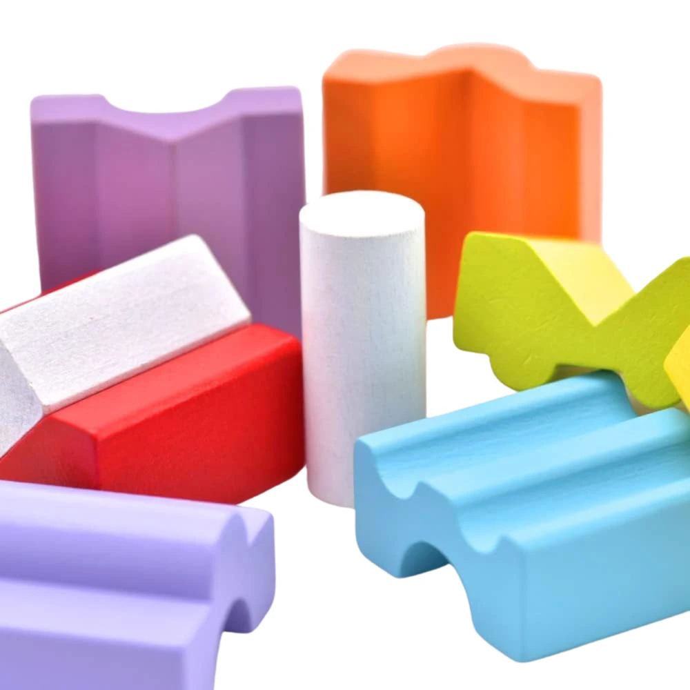 Cubika Edukacinė medinė piramidė EKO bokštas, 8 detalių