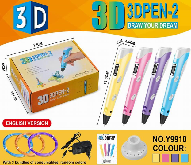 Pronice Vaikiškas 3D rašiklio rinkinys ir pla kasetė + maitinimo šaltinis